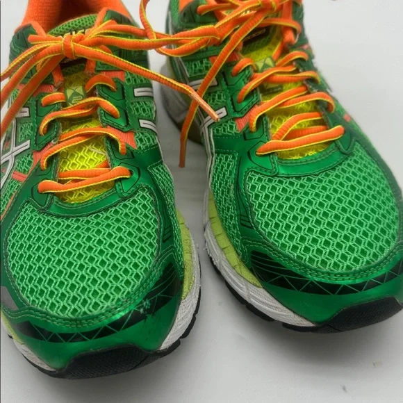 Asics Green and Orange Women's Running Sneakers - Picture 14 of 16